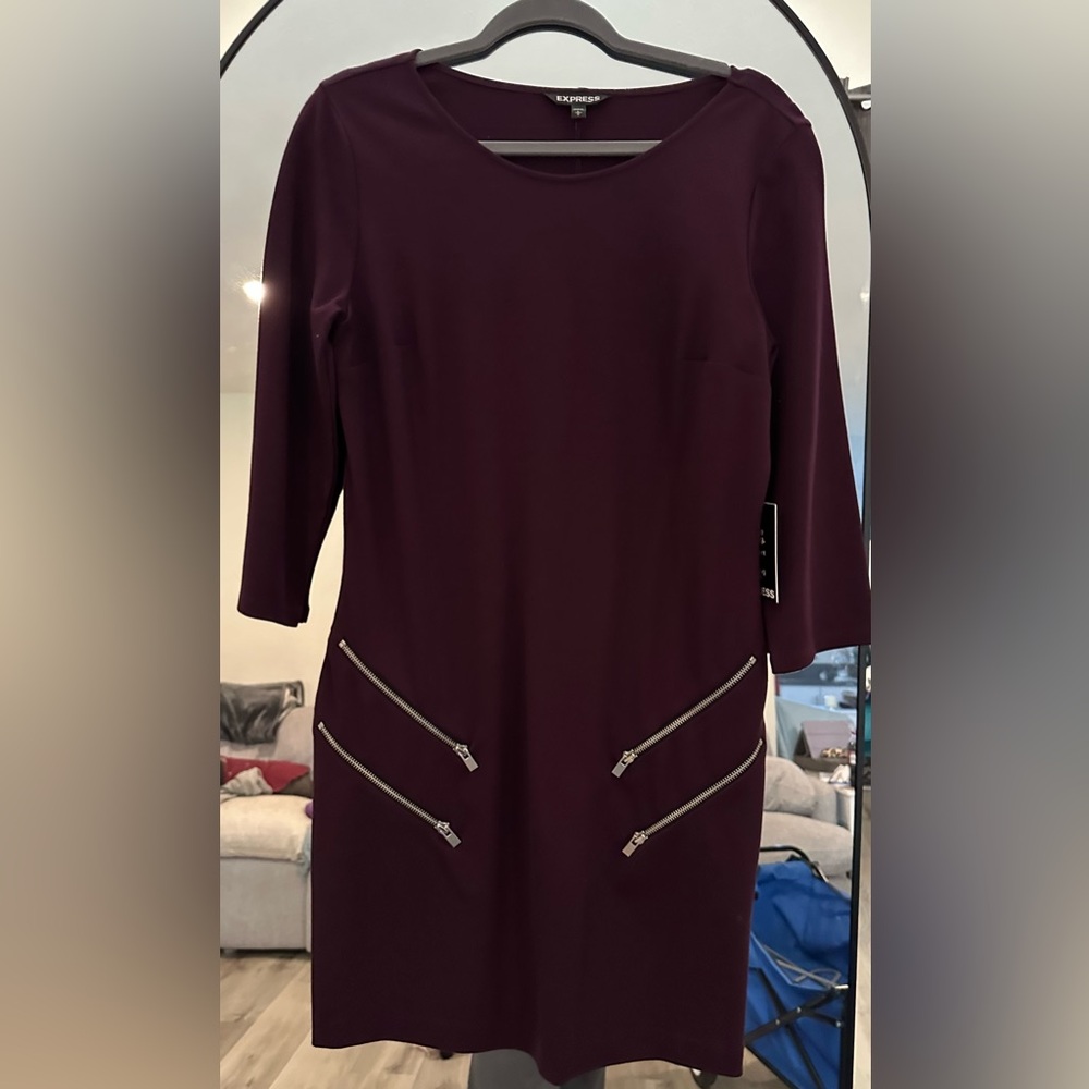 Purple dress with zippers brand new never worn